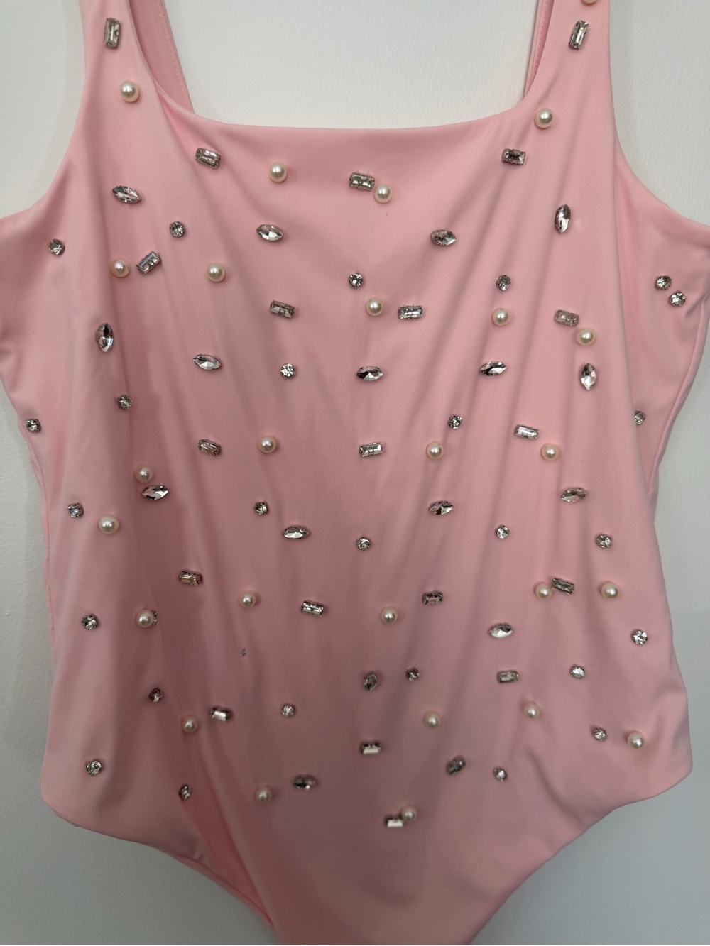 Women’s Pink Rhinestone Bodysuit - Picture 3 of 5